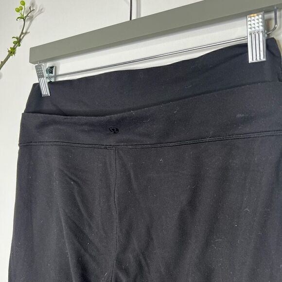 Lululemon Black Crop Angle Hem Double Waist Band Athletic Pants - Picture 4 of 11